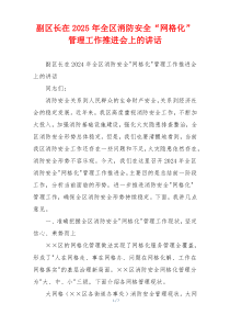 副区长在2025年全区消防安全“网格化”管理工作推进会上的讲话