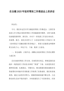 在全镇2025年驻村帮扶工作推进会上的讲话