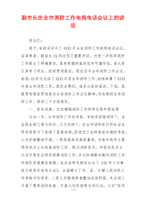 副市长在全市消防工作电视电话会议上的讲话