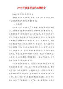 2025年度述职述责述廉报告