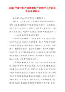 2025年度述职述责述廉报告范例个人述职报告宣传部部长