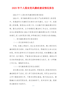 2025年个人落实党风廉政建设情况报告