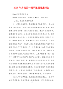2025年乡党委一把手述责述廉报告