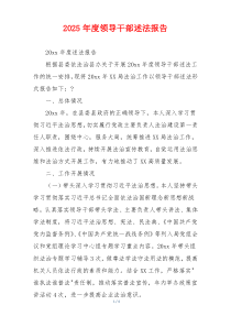 2025年度领导干部述法报告
