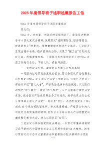 2025年度领导班子述职述廉报告工信