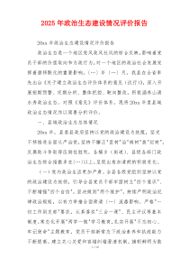 2025年政治生态建设情况评价报告