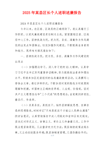 2025年某县区长个人述职述廉报告