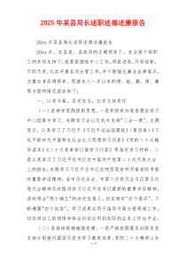 2025年某县局长述职述德述廉报告