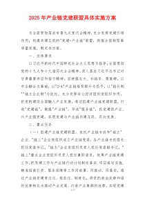 2025年产业链党建联盟具体实施方案