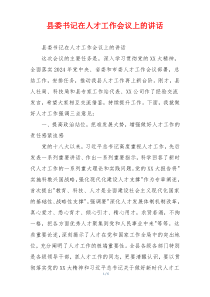 县委书记在人才工作会议上的讲话