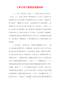 X审计局干部现实表现材料