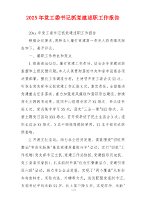 2025年党工委书记抓党建述职工作报告