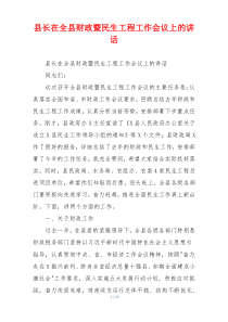 县长在全县财政暨民生工程工作会议上的讲话