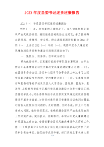 202X年度县委书记述责述廉报告