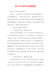 202X年支部书记述职报告
