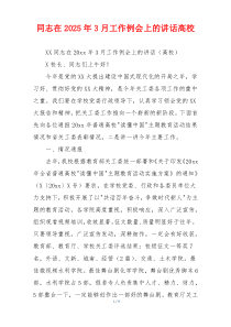 同志在2025年3月工作例会上的讲话高校