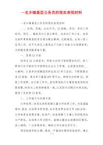 一名乡镇基层公务员的现实表现材料