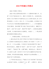 2025年党建工作要点