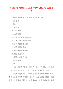 中国少年先锋队X区第一次代表大会会务指南