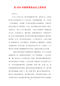 在2025市政府常务会议上的讲话