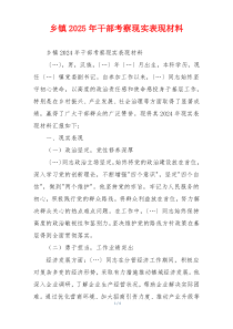 乡镇2025年干部考察现实表现材料