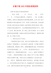 乡镇干部2025年现实表现材料