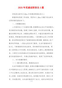 2025年党建述职报告3篇