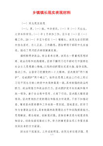 乡镇镇长现实表现材料