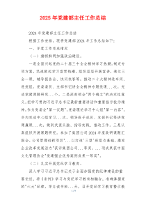 2025年党建部主任工作总结