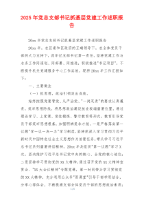 2025年党总支部书记抓基层党建工作述职报告
