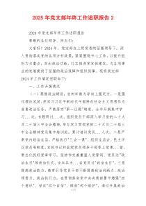 2025年党支部年终工作述职报告2