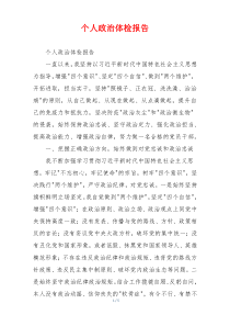 个人政治体检报告