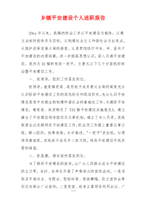 乡镇平安建设个人述职报告