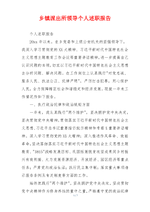乡镇派出所领导个人述职报告