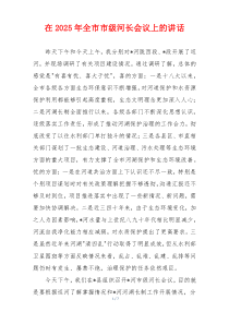 在2025年全市市级河长会议上的讲话