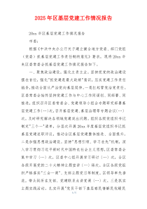 2025年区基层党建工作情况报告