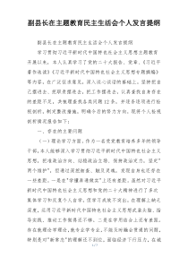 副县长在主题教育民主生活会个人发言提纲