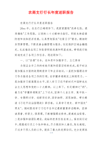 农商支行行长年度述职报告