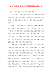 2025年县局党组书记述职述德述廉报告