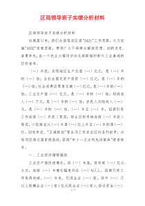 区局领导班子实绩分析材料