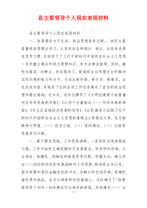 县主要领导个人现实表现材料