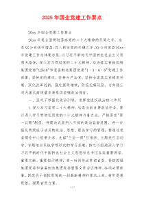 2025年国企党建工作要点