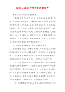 副县长2025年度述职述廉报告