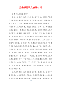 县委书记现实表现材料