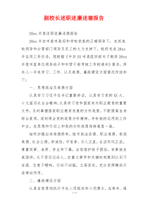 副校长述职述廉述德报告