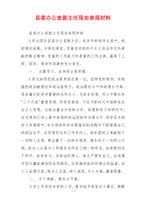 县委办公室副主任现实表现材料
