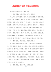 县级领导干部个人现实表现材料