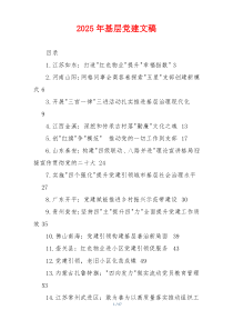 2025年基层党建文稿