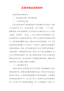 县领导现实表现材料