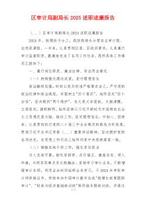 区审计局副局长2025述职述廉报告